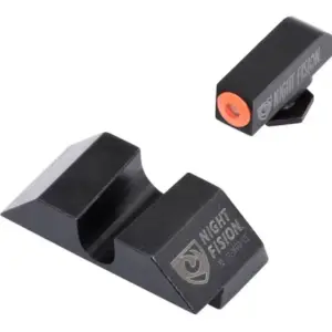 Night Fision GLK001014OGZ Tritium Night Sights For Glock  Black | Green Tritium Orange Ring Front Sight Black Rear Sight