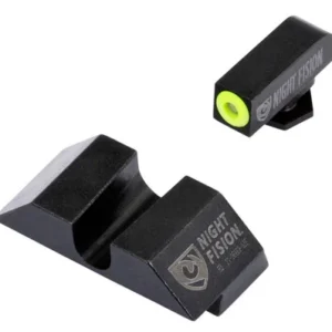 Night Fision GLK001014YGZ Tritium Night Sights For Glock  Black | Green Tritium Yellow Ring Front Sight Black Rear Sight