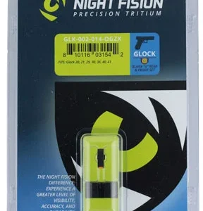 Night Fision GLK002014OGZ Tritium Night Sights For Glock  Black | Green Tritium Orange Ring Front Sight Black Rear Sight
