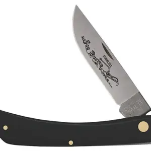 Case 00092 Sod Buster  3.70" Folding Skinner Plain Etched As-Ground Tru-Sharp SS Blade/Smooth Black Synthetic Handle