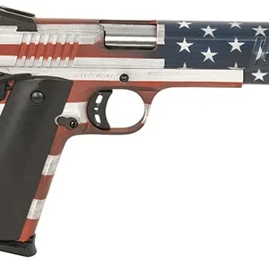 Citadel CIT45FSPUSA M1911 Government 45 ACP 8+1, 5" Stainless Steel Barrel, American Flag Cerakote Serrated Steel Slide, Steel Frame w/Beavertail, Ambidextrous