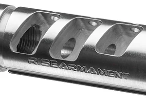 Rise Armament RA701308SLVR RA-701  Silver Stainless Steel with 5/8"-24 tpi Threads & 2.50" OAL 1.35" Diameter for 7.62x51mm NATO AR-Platform