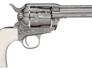 Taylors & Company 200058 1873 Cattleman Outlaw Legacy 357 Mag Caliber with 4.75" Barrel, 6rd Capacity Cylinder, Overall Nickel Engraved Finish Steel & Ivory Synthetic Grip
