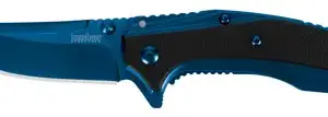 Kershaw 8320 Outright  3" Folding Trailing Point Plain Blue PVD 8Cr13MoV SS Blade Black/Blue G10/SS Handle Includes Pocket Clip