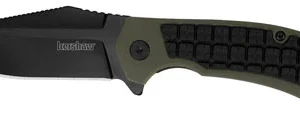 Kershaw 8760 Faultline  3" Folding Drop Point Plain Black Oxide 8Cr13MoV SS Blade Black/OD Green Glass-Filled Nylon Handle Includes Pocket Clip