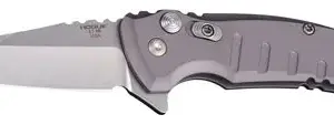 Hogue 24162 X1 MicroFlip 2.75" Folding Wharncliffe Plain Tumble Polish Tumble Polish CPM 154 SS Blade/Matte Gray Anodized Aluminum Handle Includes Pocket Clip