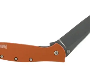 Kershaw 1660OR Leek  3" Folding Drop Point Plain Bead Blasted 14C28N Steel Blade Orange Anodized Aluminum Handle Includes Pocket Clip