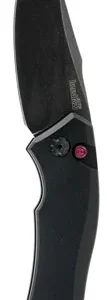 Kershaw 7100BW Launch 1 3.40" Folding Drop Point Plain Black Oxide Blackwash CPM 154 SS, Blade Black Aluminum Handle