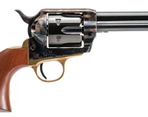 Cimarron PPP357 Pistolero  38 Special 6 Shot, 4.75" Blued Barrel & Cylinder, Wide Front Sight, Color Case Hardened Steel Frame, Brass Backstop & Trigger Guard, Walnut Grip