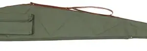 Bob Allen 14538 Canvas Rifle Case 48" Green Canvas w/ Quilted Flannel Lining Leather Sling & Self-Repairing Nylon Zipper