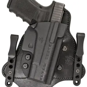 Comp-Tac C225SF196RBSN MTAC  IWB Black Kydex/Leather Belt Clip Fits Springfield XDS Fits 3.30" Barrel Right Hand