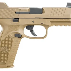 FN 66100383 509T  9mm Luger 10+1 4.50" Black Steel Threaded Barrel, Flat Dark Earth Optic Cut/Serrated Stainless Steel Slide, Flat Dark Earth Polymer Frame w/Picatinny Rail