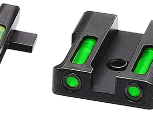 HiViz XDN321 LiteWave H3 Tritium/LitePipe Springfield Armory XD Sight Set  Black | Green Tritium with White Outline Front Sight Green Fiber Optic Rear Sight