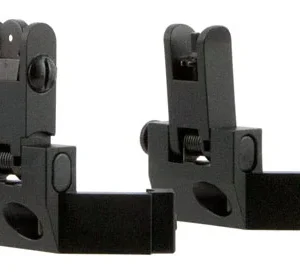 TacFire IS003 45 Degree Flip Up Iron Sight/Springloaded  Black Anodized Front and Rear for AR-Platform