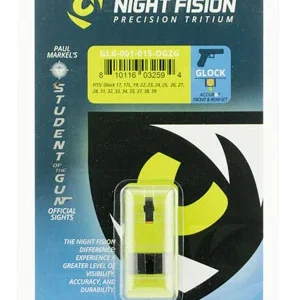 Night Fision GLK001015OGZ Student Of The Gun Accur8 For Glock  Black | Green Tritium Orange Ring Front Sight Green Tritium Black Ring Rear Sight