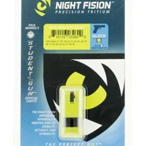 Night Fision GLK001015YGZ Student Of The Gun Accur8 For Glock  Black | Green Tritium Yellow Ring Front Sight Green Tritium Black Ring Rear Sight