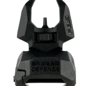 FAB Defense FXFBS Front Back-Up Sight  for AR-15/ M16/ M4 Low Folded Profile Spring-Locked Deployment Black Polymer & Metal