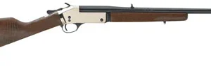 Henry H015B357 Single Shot  38 Special or 357 Mag Caliber with 1rd Capacity, 22" Blued Barrel, Polished Brass Metal Finish & American Walnut Stock, Right Hand (Full Size)