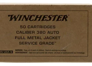 Winchester Ammo SG380W Service Grade  380 ACP 95 gr Full Metal Jacket Flat Nose 50 Per Box/ 10 Case