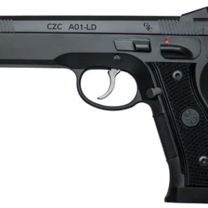 CZ-USA 91731 A01-LD Custom Full Size Frame 9mm Luger 19+1, 4.93" Black Match Grade Bull Steel Barrel, Blued Serrated Steel Slide & Frame w/Beavertail, Black Checkered Grip, Ambidextrous
