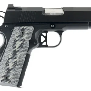 Dan Wesson 01883 ECP  Compact Frame 45 ACP 8+1 4" Stainless Bull Barrel Black Duty Serrated Stainless Steel Slide Black Aluminum Frame wBeavertail Black/Gray G10 Grip