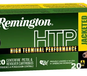 Remington Ammunition 28293 HTP  9mm Luger +P 115 gr Jacket Hollow Point 20 Per Box/ 25 Case
