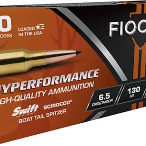 Fiocchi 65CMSCA Hyperformance  6.5 Creedmoor 130 gr Swift Scirocco II Boat Tail Spitzer 20 Per Box/ 10 Case