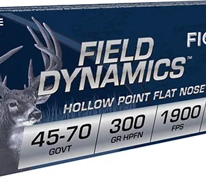 Fiocchi 4570B Field Dynamics  45-70 Gov 300 gr Hollow Point Flat Nose 20 Per Box/ 10 Case