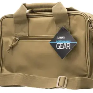 NcStar CPDX2971T VISM Double Pistol Range Bag w/ Mag Pouches Loop Fasteners Zippers Padding & Tan Finish