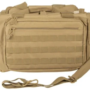 NcStar CVCRB2950T VISM Competition Range Bag with Padded Side Pockets, Lockable Zippers, Mag Pockets, Large D-Rings, Wide Padded Shoulder Strap & Tan Finish