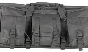 NcStar CVDC2946U36 VISM Double Carbine Case Urban Gray PVC Nylon w/ Foam Padding Lockable Zippers Pockets & MOLLE Webbing