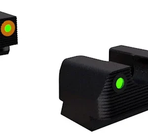 Rival Arms RA1A231G Night Sights for G17/G19  Black | Green Tritium Orange Ring Front Sight Green Tritium Black Ring Rear Sight