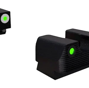 Rival Arms RA1B231G Night Sights for G17/G19  Black | Green Tritium White Ring Front Sight Green Tritium Black Ring Rear Sight