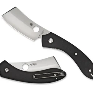 Spyderco C177GP ROC  3.07" Folding Cleaver Plain Matte Gray VG-10 SS Blade Black G10 Handle Includes Pocket Clip