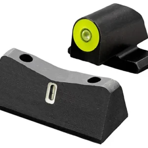 XS Sights SI0013S5Y DXT2 Big Dot Night Sights- Sig Sauer- Springfield Armory  Black | Green Tritium Yellow Outline Front Sight Green Tritium White Outline Bar Rear Sight