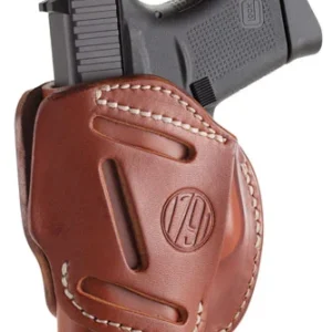 1791 Gunleather 3WH2CBRA 3-Way  IWB/OWB Size 02 Classic Brown Leather Belt Loop Compatible w/ Ruger LCP Compatible w/ Glock 42 Compatible w/ S&W Bodyguard Ambidextrous Hand