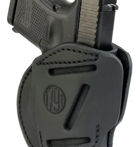 1791 Gunleather 3WH3SBLA 3-Way  IWB/OWB Size 03 Stealth Black Leather Belt Loop Compatible w/ Glock 26 Compatible w/ Ruger LC9 Compatible w/ S&W M&P Shield Ambidextrous Hand