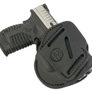 1791 Gunleather 3WH4SBLA 3-Way  IWB/OWB Size 04 Stealth Black Leather Belt Loop Fits Walther PPS Fits Taurus G2C Fits Springfield XD/XDS Ambidextrous Hand