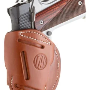 1791 Gunleather 4WH1CBRR 4-Way  IWB/OWB 01 Classic Brown Leather Belt Clip Fits 3-4" Barrel 1911