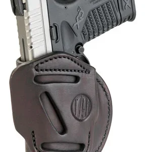 1791 Gunleather 4WH4SBRR 4-Way  IWB/OWB Size 04 Signature Brown Leather Belt Clip Compatible w/Glock 26/S&W M&P Shield/Springfield XD/XDS Right Hand