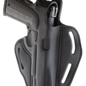 1791 Gunleather BHX1CLSBLR BHX  OWB Size 01 Stealth Black Leather Belt Slide Fits 4"-5" 1911 Right Hand