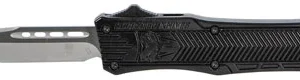 CobraTec Knives SBCTK1SDNS CTK-1  Small 2.75" OTF Drop Point Plain D2 Steel Blade/Black Aluminum Handle Features Glass Breaker Includes Pocket Clip