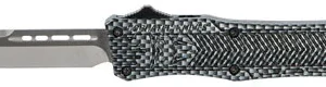 CobraTec Knives SCFCTK1STNS CTK-1  Small 2.75" OTF Tanto Plain D2 Steel Blade/Carbon Fiber Aluminum Handle Features Glass Breaker Includes Pocket Clip