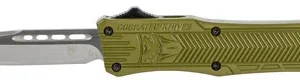 CobraTec Knives SODCTK1SDNS CTK-1  Small 2.75" OTF Drop Point Plain D2 Steel Blade/OD Green Aluminum Handle Features Glass Breaker Includes Pocket Clip