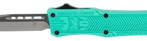 CobraTec Knives STFCTK1SDNS CTK-1  Small 2.75" OTF Drop Point Plain D2 Steel Blade/Tiffany Blue Aluminum Handle Features Glass Breaker Includes Pocket Clip