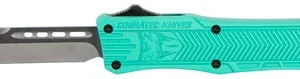CobraTec Knives STFCTK1STNS CTK-1  Small 2.75" OTF Tanto Plain D2 Steel Blade/Tiffany Blue Aluminum Handle Features Glass Breaker Includes Pocket Clip