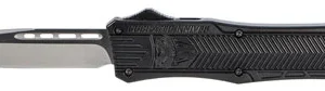 CobraTec Knives MBCTK1MDNS CTK-1  Medium 3" OTF Drop Point Plain D2 Steel Blade/Black Aluminum Handle Features Glass Breaker Includes Side Button