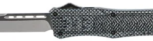 CobraTec Knives MCFCTK1MTNS CTK-1  Medium 3" OTF Tanto Plain D2 Steel Blade/Carbon Fiber Aluminum Handle Features Glass Breaker Includes Pocket Clip