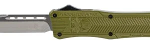 CobraTec Knives MODCTK1MTNS CTK-1  Medium 3" OTF Tanto Plain D2 Steel Blade/OD Green Aluminum Handle Features Glass Breaker Includes Pocket Clip