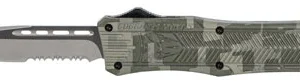 CobraTec Knives MADCCTK1MDS CTK-1  Medium 3" OTF Part Serrated D2 Steel Blade Army DigiCamo Aluminum Handle Features Glass Breaker Includes Pocket Clip